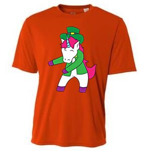 Flossing Leprechaun Design Irish Unicorn Gift Cooling Performance Crew T-Shirt