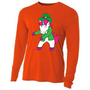 Flossing Leprechaun Design Irish Unicorn Gift Cooling Performance Long Sleeve Crew