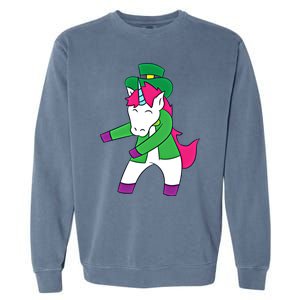 Flossing Leprechaun Design Irish Unicorn Gift Garment-Dyed Sweatshirt