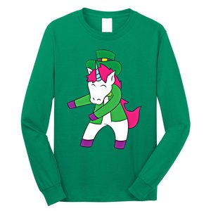 Flossing Leprechaun Design Irish Unicorn Gift Long Sleeve Shirt