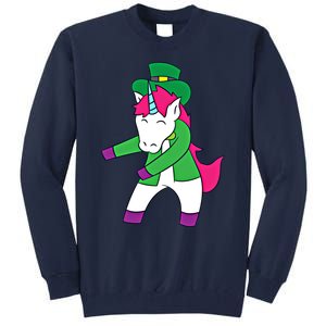 Flossing Leprechaun Design Irish Unicorn Gift Tall Sweatshirt