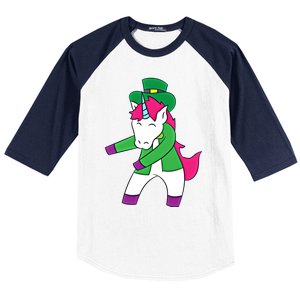 Flossing Leprechaun Design Irish Unicorn Gift Baseball Sleeve Shirt