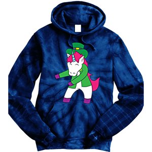 Flossing Leprechaun Design Irish Unicorn Gift Tie Dye Hoodie