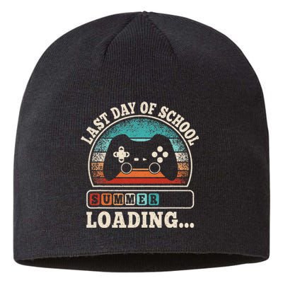 Funny Last Day Of School Gaming Teacher Student Sustainable Beanie