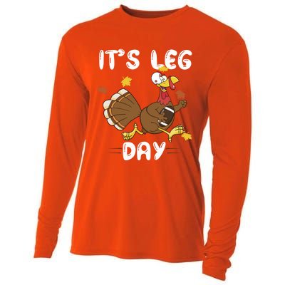 Fun Leg Day Pilgrim Thanksgiving Cotume Football Turkey Run Gift Cooling Performance Long Sleeve Crew