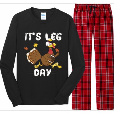 Fun Leg Day Pilgrim Thanksgiving Cotume Football Turkey Run Gift Long Sleeve Pajama Set