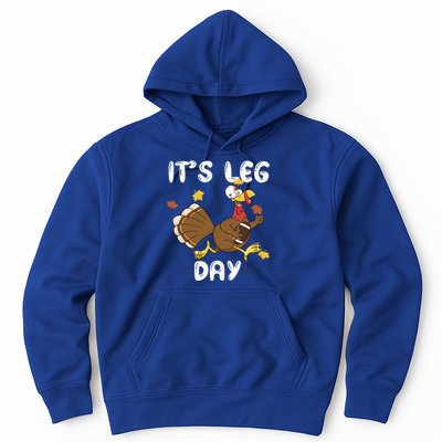 Fun Leg Day Pilgrim Thanksgiving Cotume Football Turkey Run Gift Hoodie