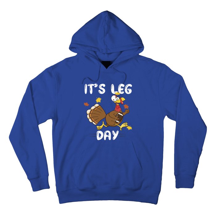 Fun Leg Day Pilgrim Thanksgiving Cotume Football Turkey Run Gift Hoodie