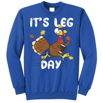 Fun Leg Day Pilgrim Thanksgiving Cotume Football Turkey Run Gift Sweatshirt