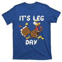 Fun Leg Day Pilgrim Thanksgiving Cotume Football Turkey Run Gift T-Shirt