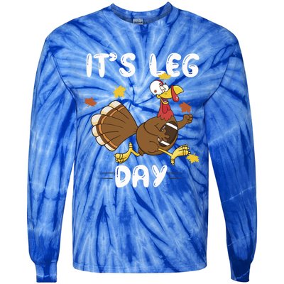 Fun Leg Day Pilgrim Thanksgiving Cotume Football Turkey Run Gift Tie-Dye Long Sleeve Shirt