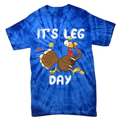 Fun Leg Day Pilgrim Thanksgiving Cotume Football Turkey Run Gift Tie-Dye T-Shirt