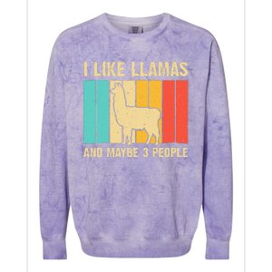 Funny Llama Design For Kids Men Women Alpaca Lover Farming Colorblast Crewneck Sweatshirt