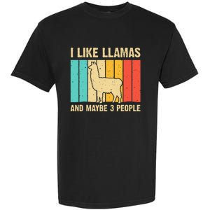 Funny Llama Design For Kids Men Women Alpaca Lover Farming Garment-Dyed Heavyweight T-Shirt