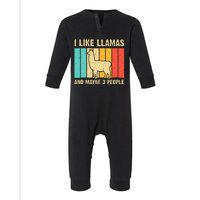 Funny Llama Design For Kids Men Women Alpaca Lover Farming Infant Fleece One Piece