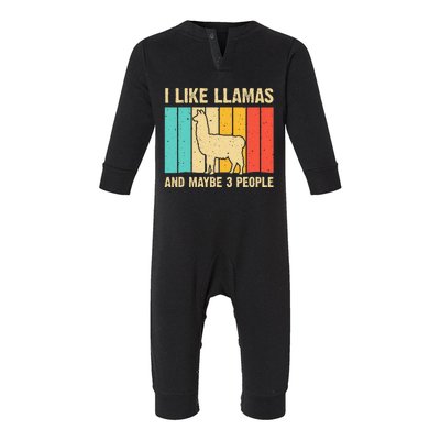 Funny Llama Design For Kids Men Women Alpaca Lover Farming Infant Fleece One Piece