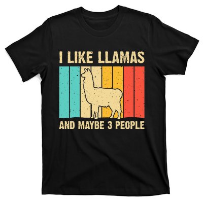 Funny Llama Design For Kids Men Women Alpaca Lover Farming T-Shirt