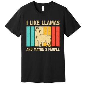 Funny Llama Design For Kids Men Women Alpaca Lover Farming Premium T-Shirt