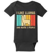 Funny Llama Design For Kids Men Women Alpaca Lover Farming Baby Bodysuit