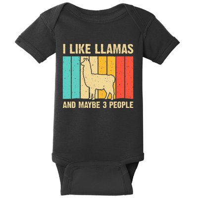 Funny Llama Design For Kids Men Women Alpaca Lover Farming Baby Bodysuit