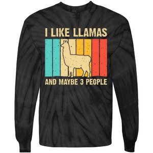 Funny Llama Design For Kids Men Women Alpaca Lover Farming Tie-Dye Long Sleeve Shirt