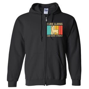 Funny Llama Design For Kids Men Women Alpaca Lover Farming Full Zip Hoodie