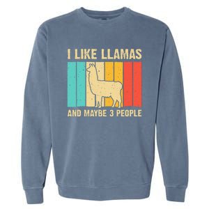 Funny Llama Design For Kids Men Women Alpaca Lover Farming Garment-Dyed Sweatshirt