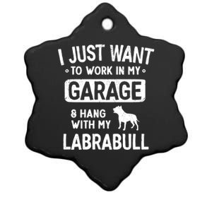 Funny Labrabull Dad Garage Hang With Great Gift Ceramic Star Ornament