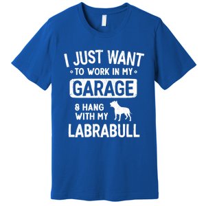 Funny Labrabull Dad Garage Hang With Great Gift Premium T-Shirt