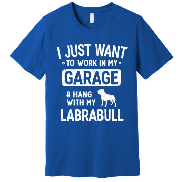 Funny Labrabull Dad Garage Hang With Great Gift Premium T-Shirt