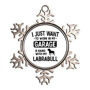 Funny Labrabull Dad Garage Hang With Great Gift Metallic Star Ornament