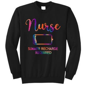 Funny Last Day Nurse Student Nurse Summer Recharge Required Tall Sweatshirt