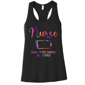 Funny Last Day Nurse Student Nurse Summer Recharge Required Women's Racerback Tank