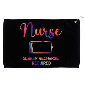 Funny Last Day Nurse Student Nurse Summer Recharge Required Grommeted Golf Towel