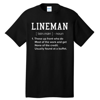 Football Lineman Definition Funny Offensive Lineman Tall T-Shirt