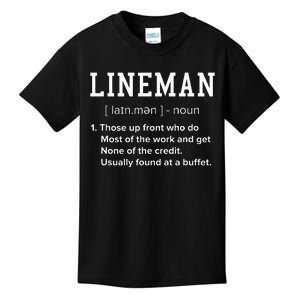 Football Lineman Definition Funny Offensive Lineman Kids T-Shirt