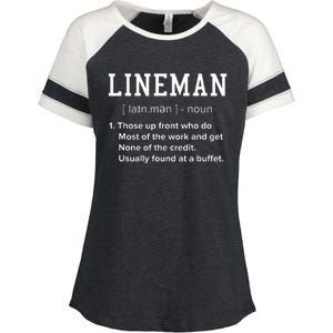 Football Lineman Definition Funny Offensive Lineman Enza Ladies Jersey Colorblock Tee