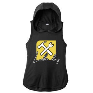 Funny Labor Day Gift Ladies PosiCharge Tri-Blend Wicking Draft Hoodie Tank