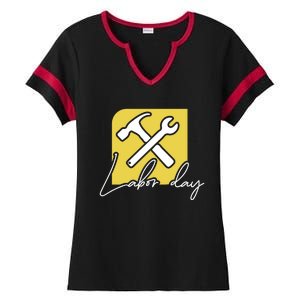 Funny Labor Day Gift Ladies Halftime Notch Neck Tee