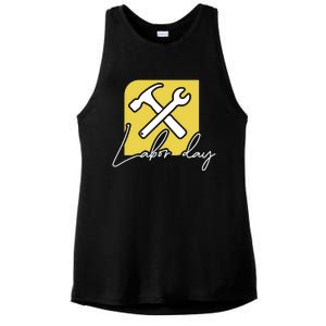 Funny Labor Day Gift Ladies PosiCharge Tri-Blend Wicking Tank