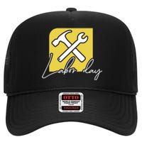 Funny Labor Day Gift High Crown Mesh Back Trucker Hat