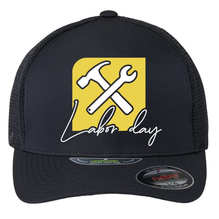 Funny Labor Day Gift Flexfit Unipanel Trucker Cap