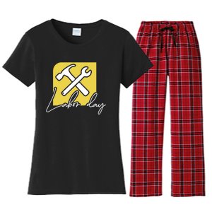 Funny Labor Day Gift Women's Flannel Pajama Set