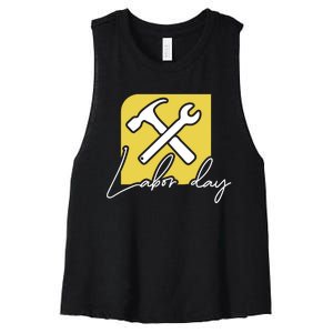 Funny Labor Day Gift Women's Racerback Cropped Tank