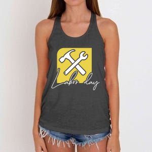 Funny Labor Day Gift Women's Knotted Racerback Tank