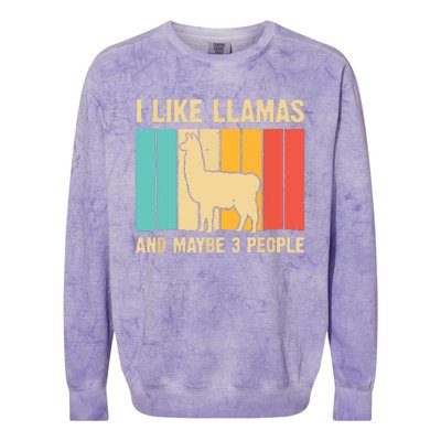 Funny Llama Design For Alpaca Lover Farming Colorblast Crewneck Sweatshirt