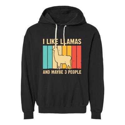 Funny Llama Design For Alpaca Lover Farming Garment-Dyed Fleece Hoodie