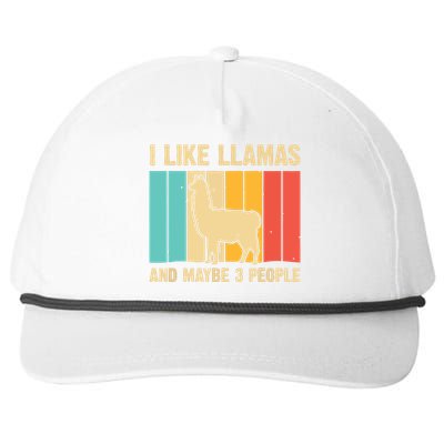 Funny Llama Design For Alpaca Lover Farming Snapback Five-Panel Rope Hat