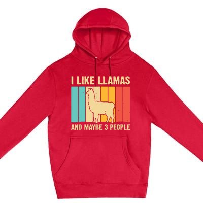 Funny Llama Design For Alpaca Lover Farming Premium Pullover Hoodie