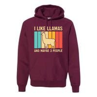 Funny Llama Design For Alpaca Lover Farming Premium Hoodie